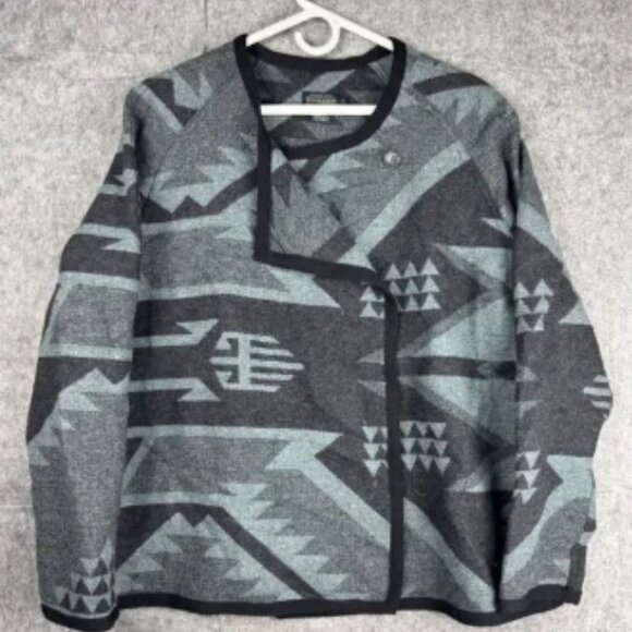 Pendleton Cape Poncho Women's XL Aztec Southwest 100% Wool Loop Collar ** - Picture 2 of 7